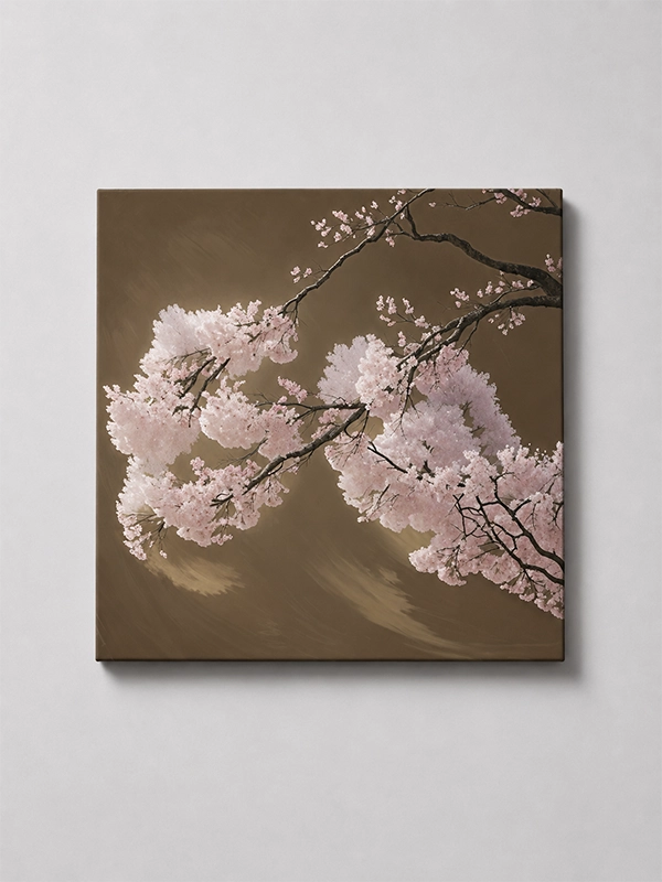 japon sakura çiçekleri temalı kısık göz gizli çift portresi